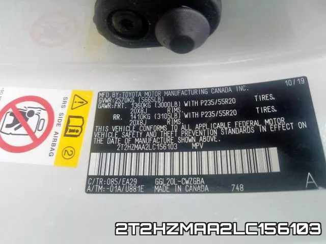 2T2HZMAA2LC156103 фото 2