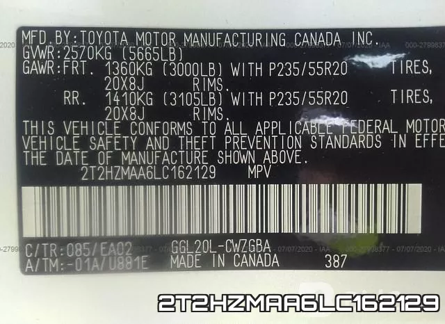 2T2HZMAA6LC162129 фото 10
