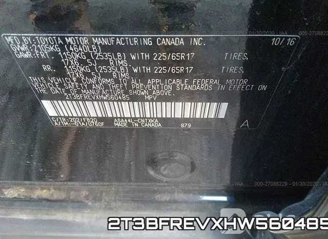 2T3BFREVXHW560485 фото 10