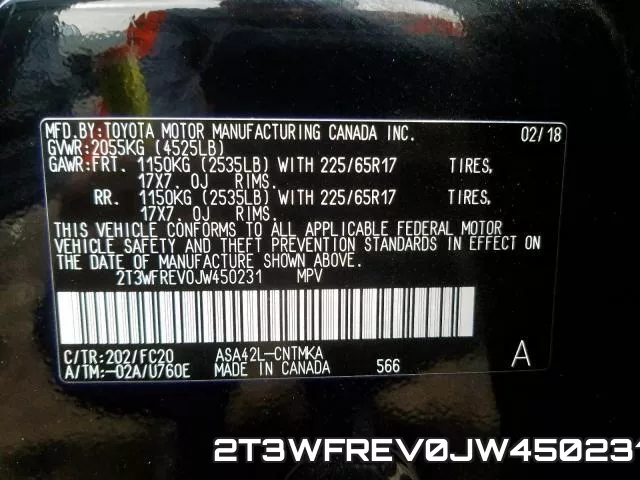 2T3WFREV0JW450231 фото 2