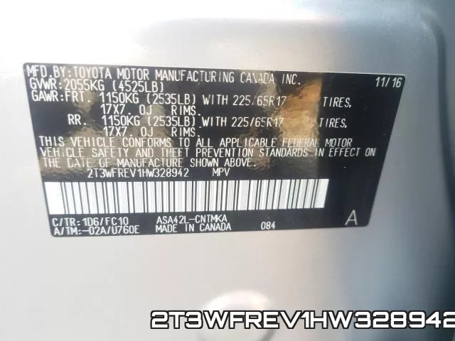2T3WFREV1HW328942 фото 2