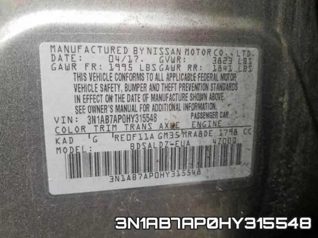 3N1AB7AP0HY315548 фото 2