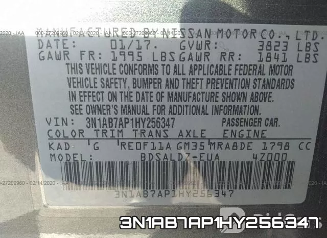 3N1AB7AP1HY256347 фото 10
