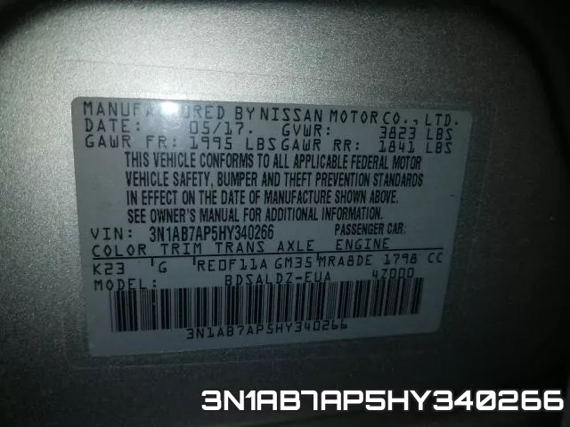 3N1AB7AP5HY340266 фото 2