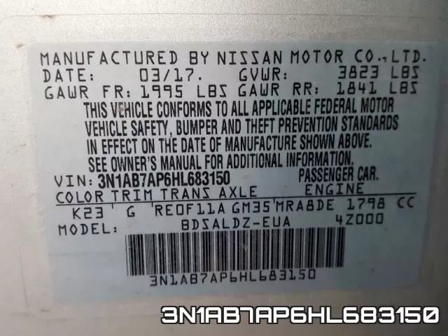 3N1AB7AP6HL683150 фото 2