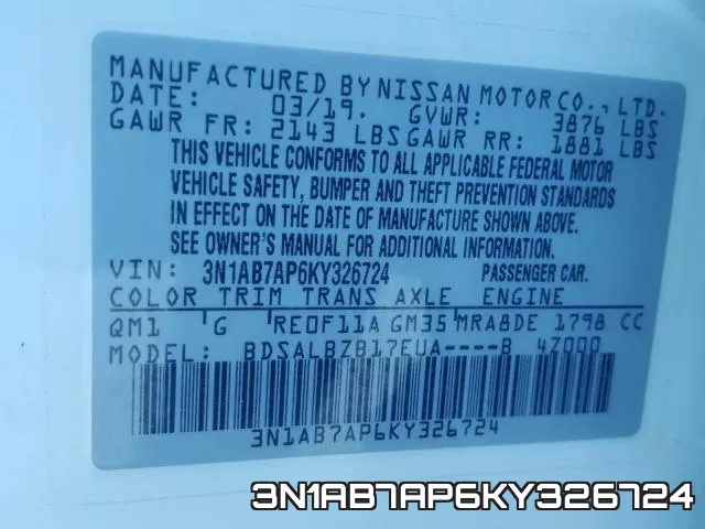 3N1AB7AP6KY326724 фото 2