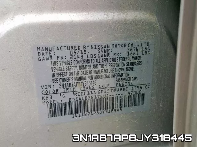 3N1AB7AP8JY318445 фото 2