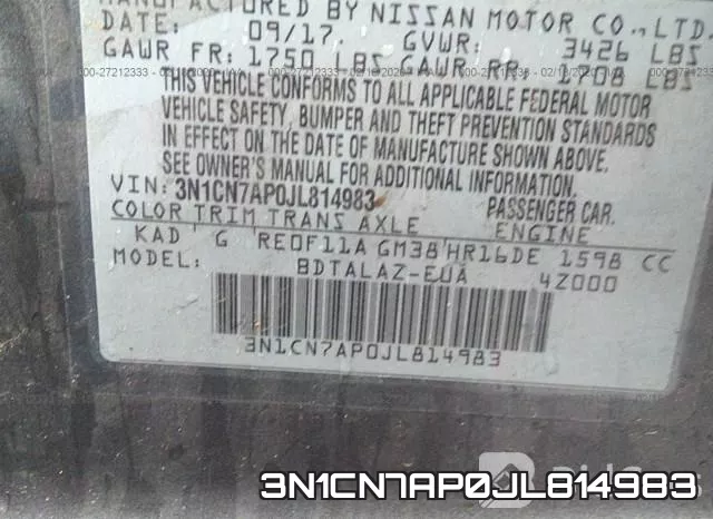 3N1CN7AP0JL814983 фото 10