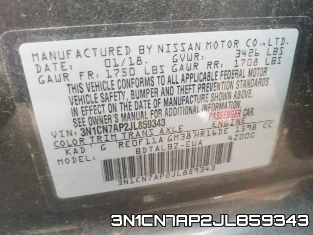 3N1CN7AP2JL859343 фото 2