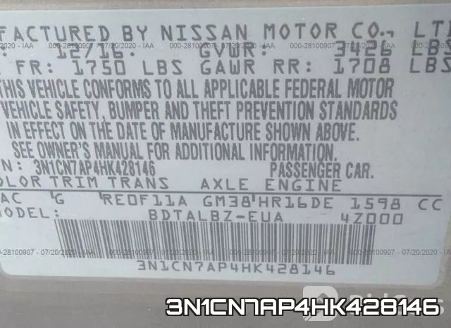 3N1CN7AP4HK428146 фото 10
