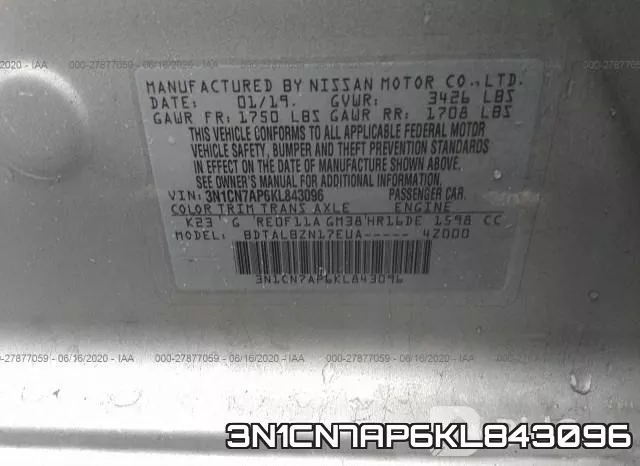 3N1CN7AP6KL843096 фото 10