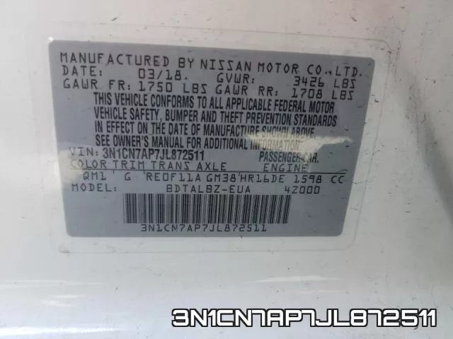 3N1CN7AP7JL872511 фото 2