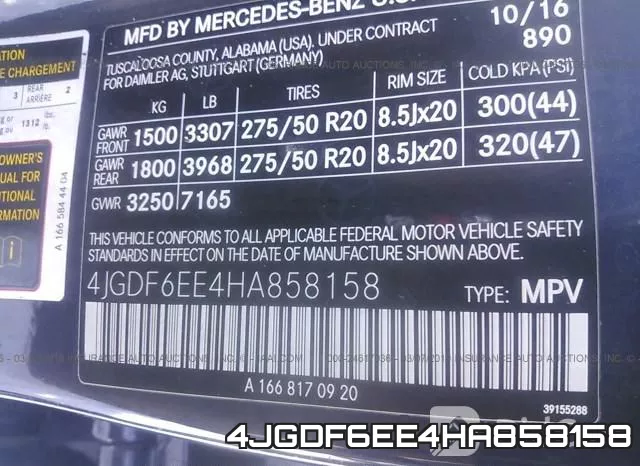 4JGDF6EE4HA858158 фото 10