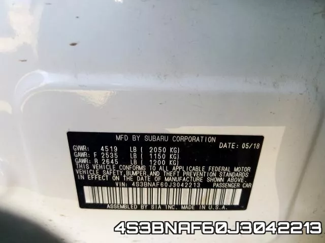 4S3BNAF60J3042213 фото 2