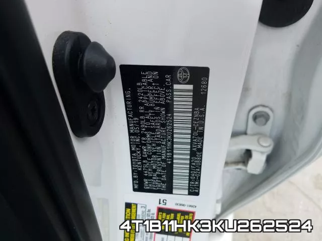 4T1B11HK3KU262524 фото 2
