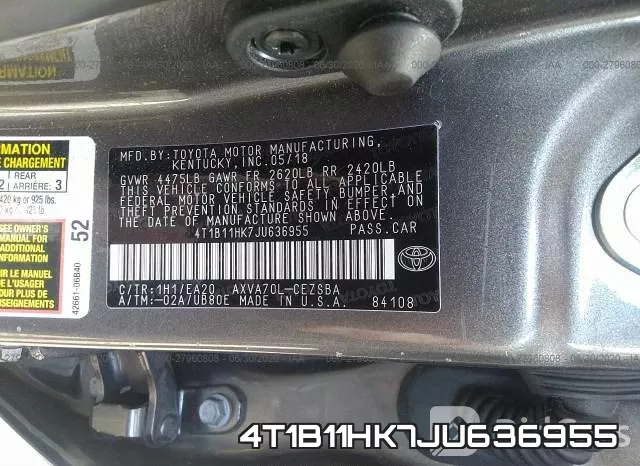 4T1B11HK7JU636955 фото 10