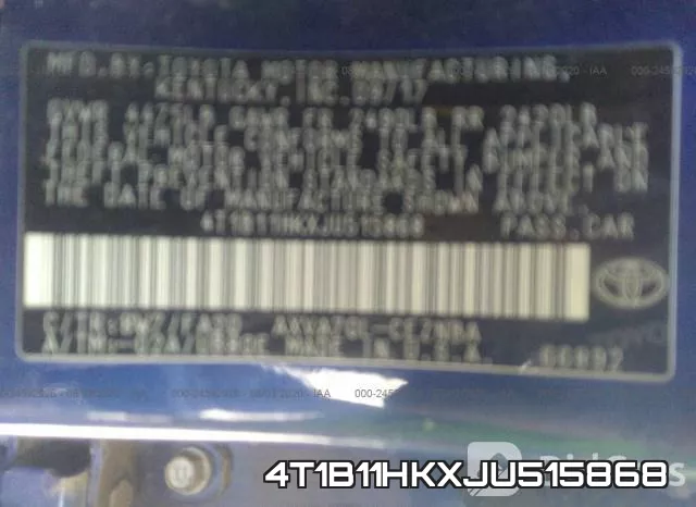 4T1B11HKXJU515868 фото 10