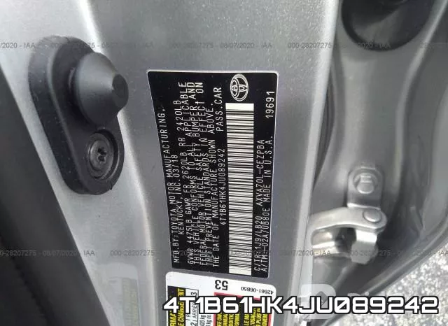4T1B61HK4JU089242 фото 10