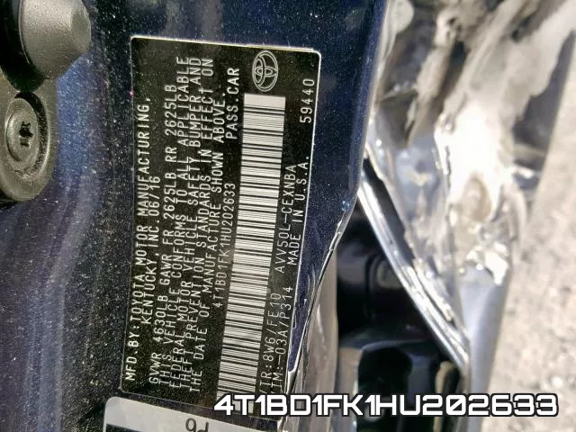 4T1BD1FK1HU202633 фото 2