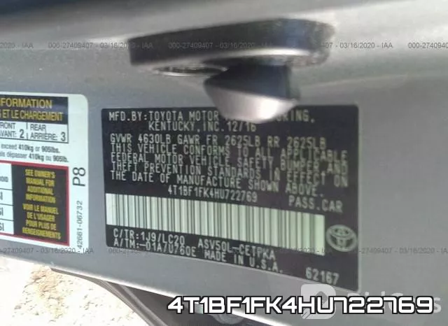 4T1BF1FK4HU722769 фото 10