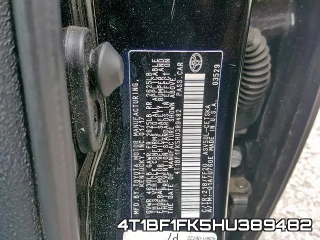 4T1BF1FK5HU389482 фото 2