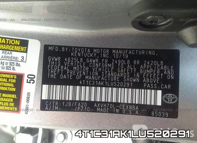 4T1C31AK1LU520291 фото 10