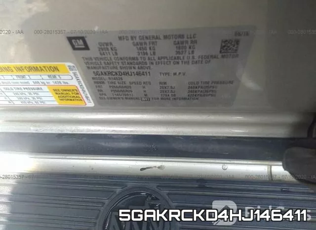 5GAKRCKD4HJ146411 фото 10