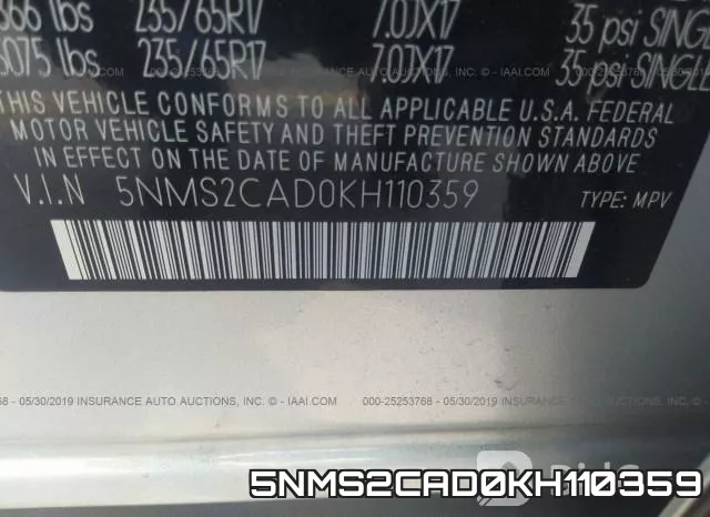 5NMS2CAD0KH110359 фото 10