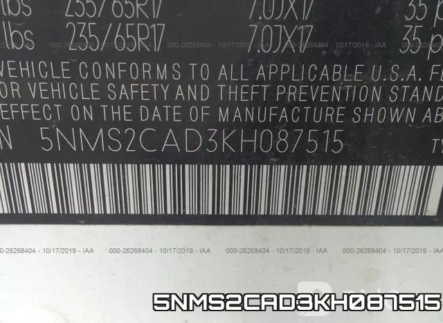 5NMS2CAD3KH087515 фото 10