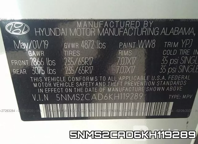 5NMS2CAD6KH119289 фото 10