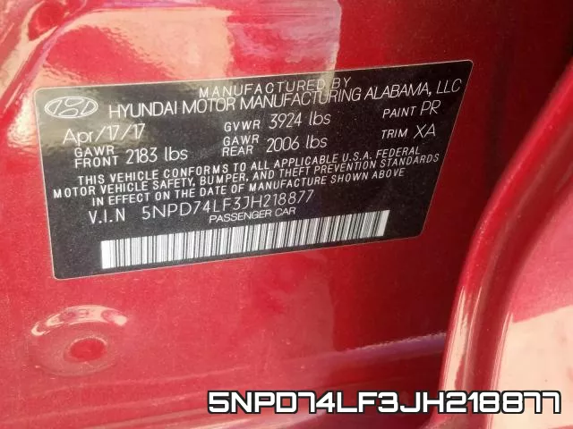 5NPD74LF3JH218877 фото 2