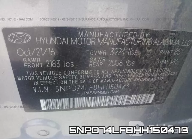 5NPD74LF8HH150473 фото 10