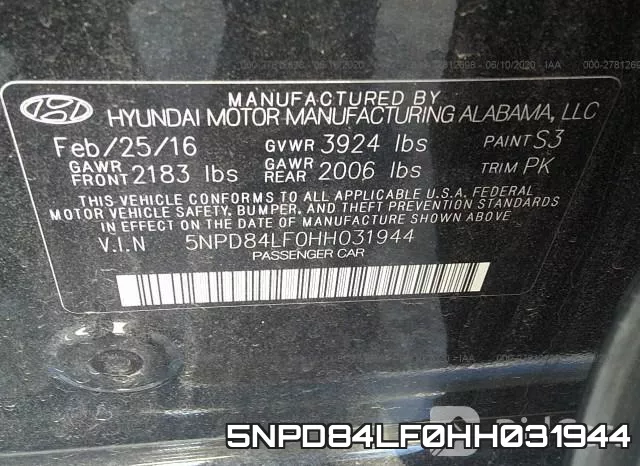 5NPD84LF0HH031944 фото 10