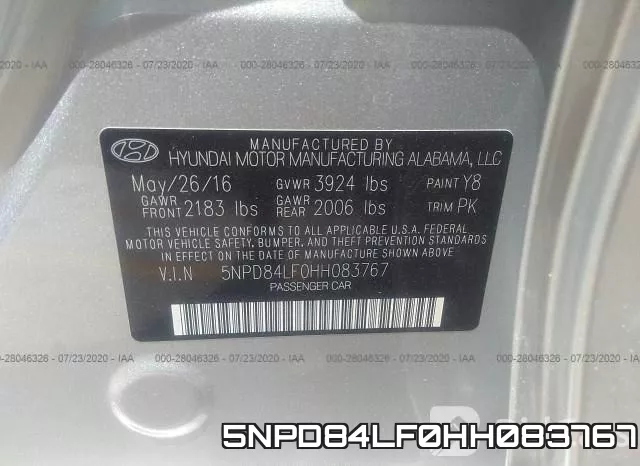 5NPD84LF0HH083767 фото 10