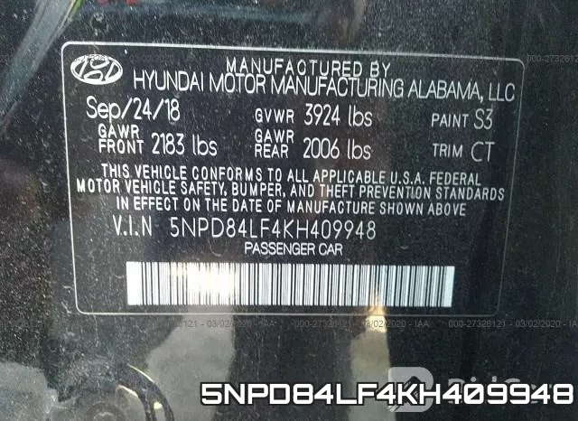 5NPD84LF4KH409948 фото 10