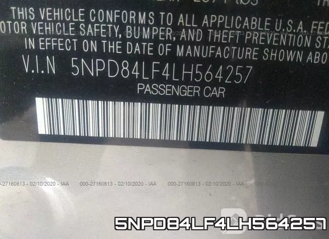 5NPD84LF4LH564257 фото 10