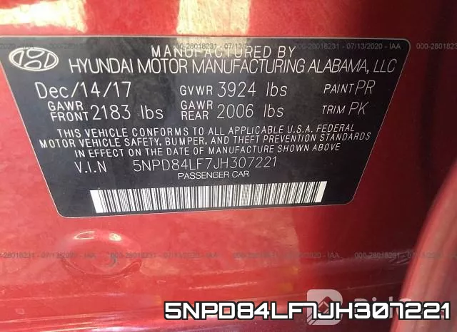 5NPD84LF7JH307221 фото 10