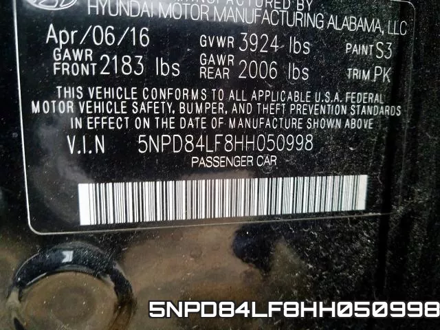 5NPD84LF8HH050998 фото 2