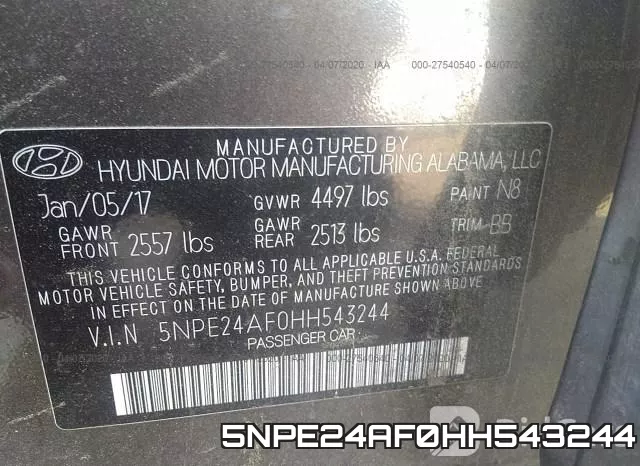 5NPE24AF0HH543244 фото 10