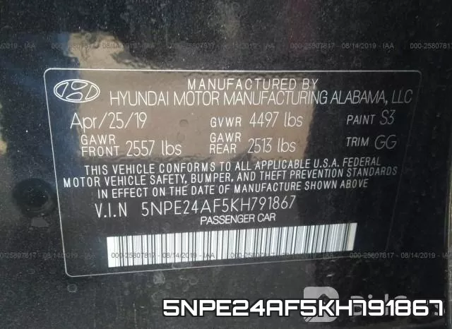 5NPE24AF5KH791867 фото 9