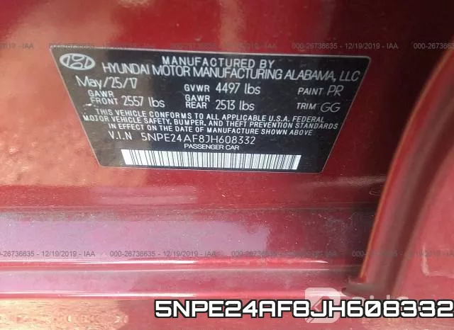 5NPE24AF8JH608332 фото 10