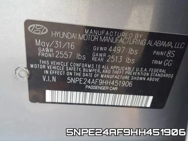 5NPE24AF9HH451906 фото 2