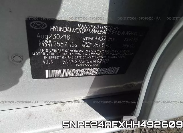 5NPE24AFXHH492609 фото 10