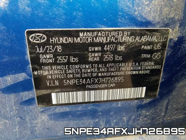 5NPE34AFXJH726895 фото 2