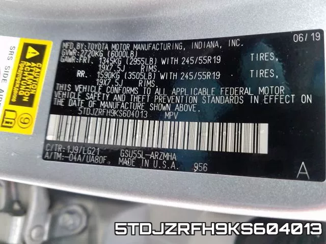 5TDJZRFH9KS604013 фото 2