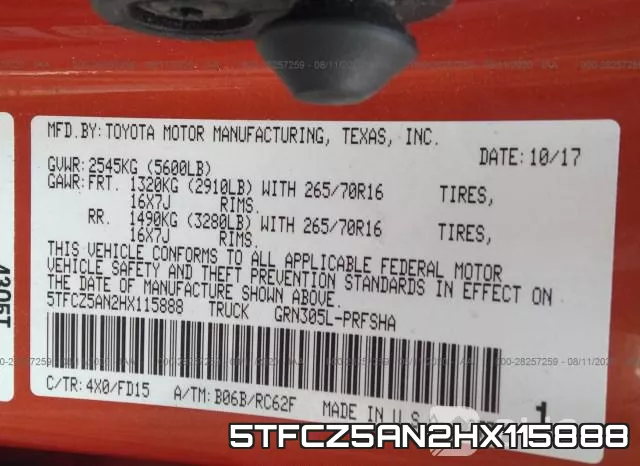 5TFCZ5AN2HX115888 фото 10