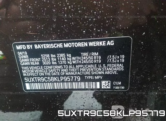 5UXTR9C58KLP95779 фото 10