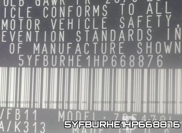 5YFBURHE1HP668876 фото 10