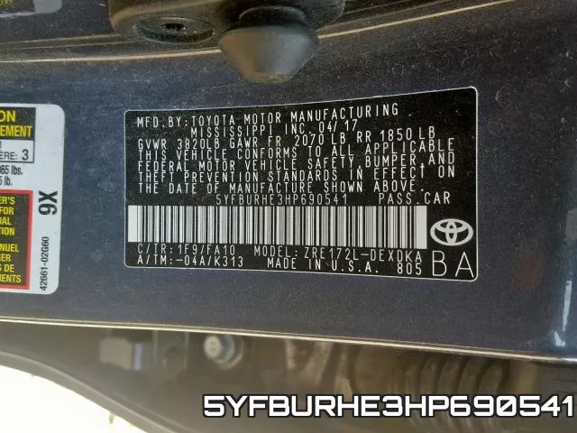 5YFBURHE3HP690541 фото 2