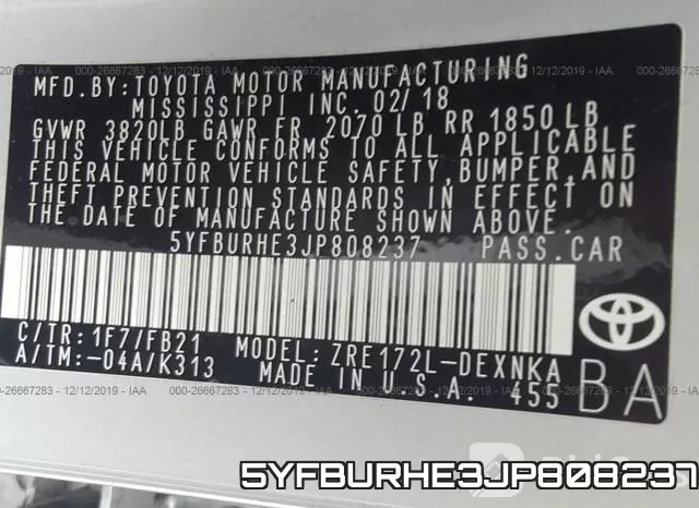 5YFBURHE3JP808237 фото 10